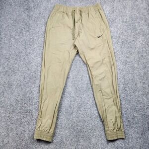 Nike Pants Mens Medium Green Woven Jogger Elastic Cuff Drawstring 934592-222